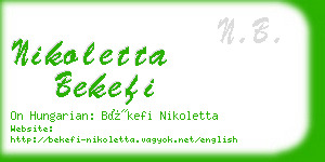 nikoletta bekefi business card